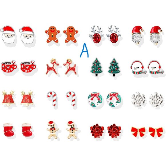 New Christmas Earrings Set Snowman Dangle Drop Earrings Christmas Tree J… - Picture 3 of 11